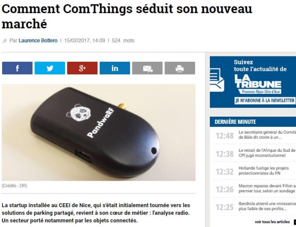 ComThings’ portable radio analysis tool PandwaRF featured in La Tribune